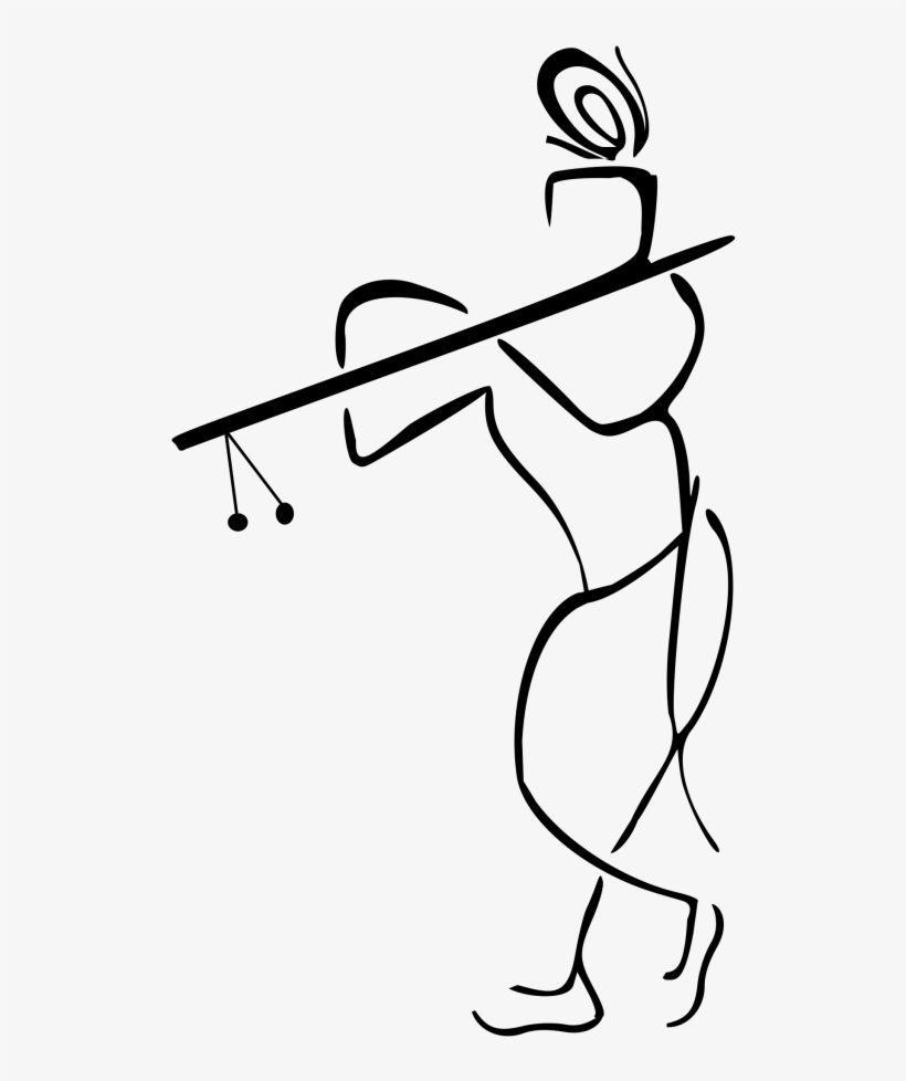 Graphic Free Janmashtami Bansuri Radha Computer Icons - Black And White Krishna, transparent png