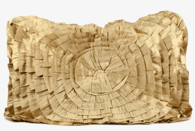 Straw Colored Ruffled Taffeta Decorative Pillow - Throw Pillow, transparent png