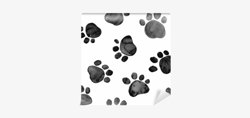 Watercolor Illustration With Animal Footprints Wall - Watercolor Animal Foot Prints, transparent png