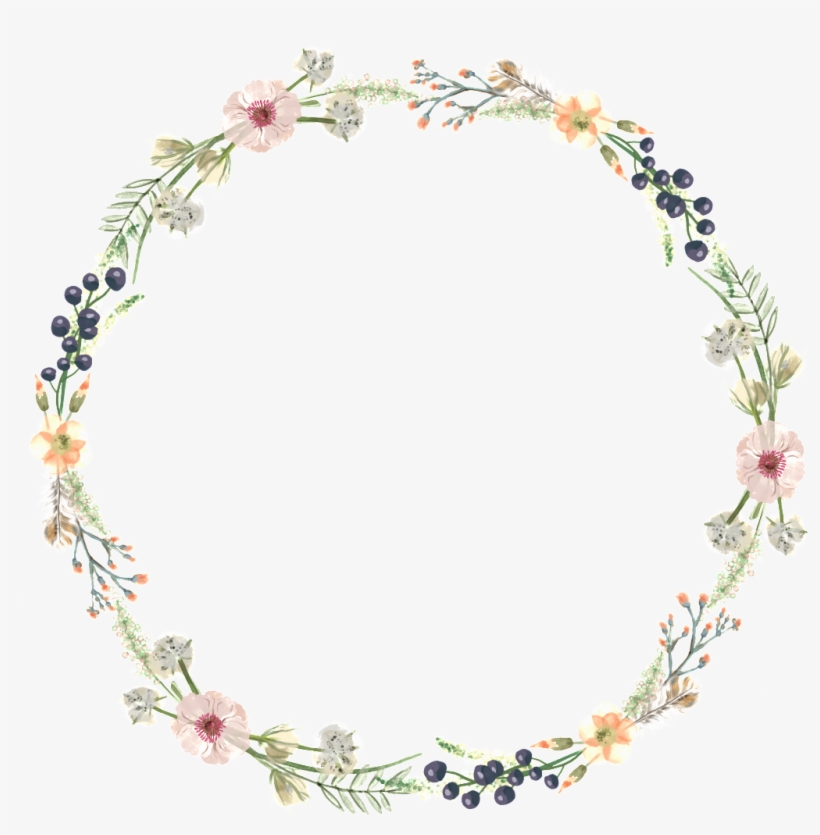 Fresh Light Flower Hand Painted Garland Decorative - Portable Network Graphics, transparent png