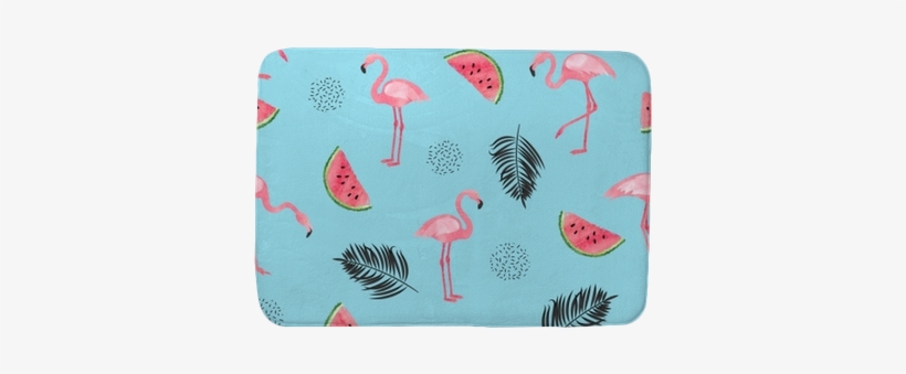 Seamless Tropical Trendy Pattern With Watercolor Flamingos, - Pattern Background Flamingo Tropical, transparent png