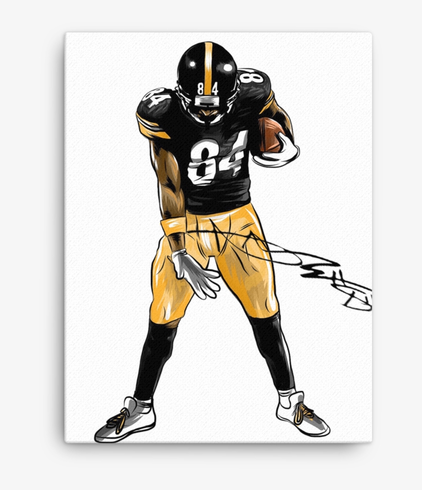 Antonio Brown Holding It Down Signature Art Canvas - Art, transparent png