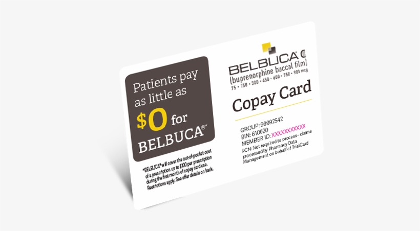 Belbuca Copay Card - Co-pay Card, transparent png
