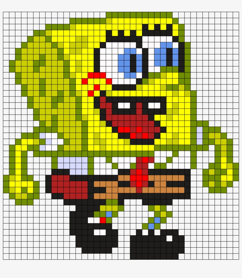 Spongebob Perler Bead Pattern / Bead Sprite - Spongebob Perler Bead Patterns, transparent png