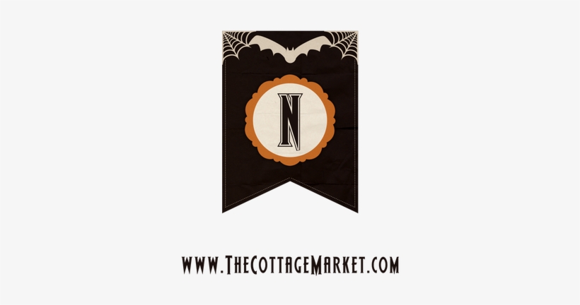 Thecottagemarket Halloweenbanner H Zpsbf17f4c0 Photo - Halloween Printable Banner Letters, transparent png