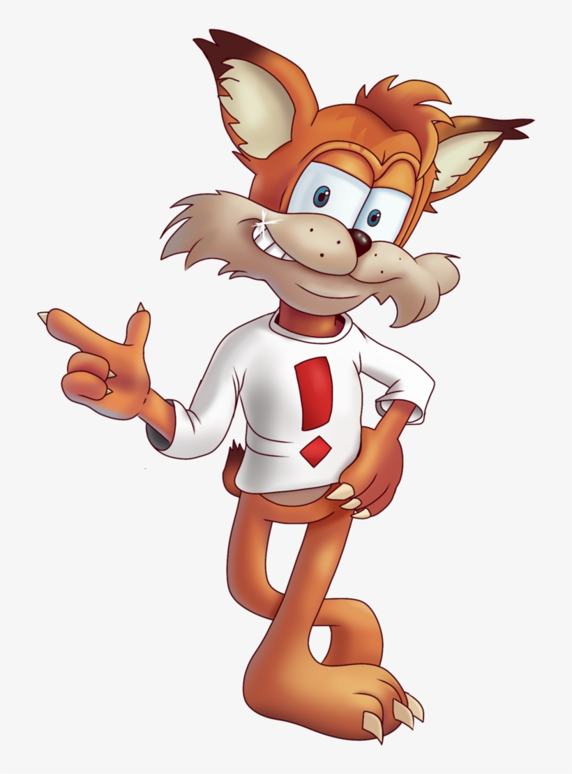 Png Black And White Download Bubsy The Champions By - Bubsy, transparent png
