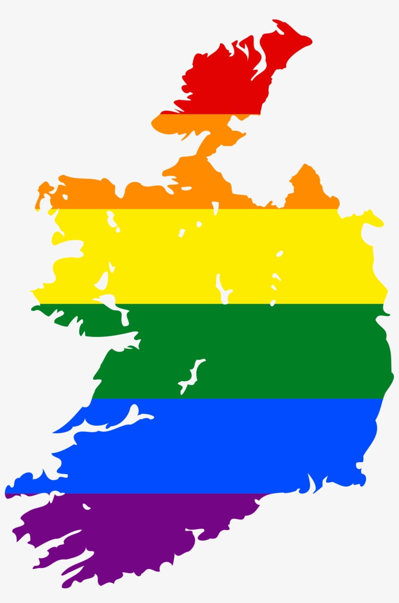 Lgbt Flag Map Of Ireland - Ireland Lgbt Map, transparent png