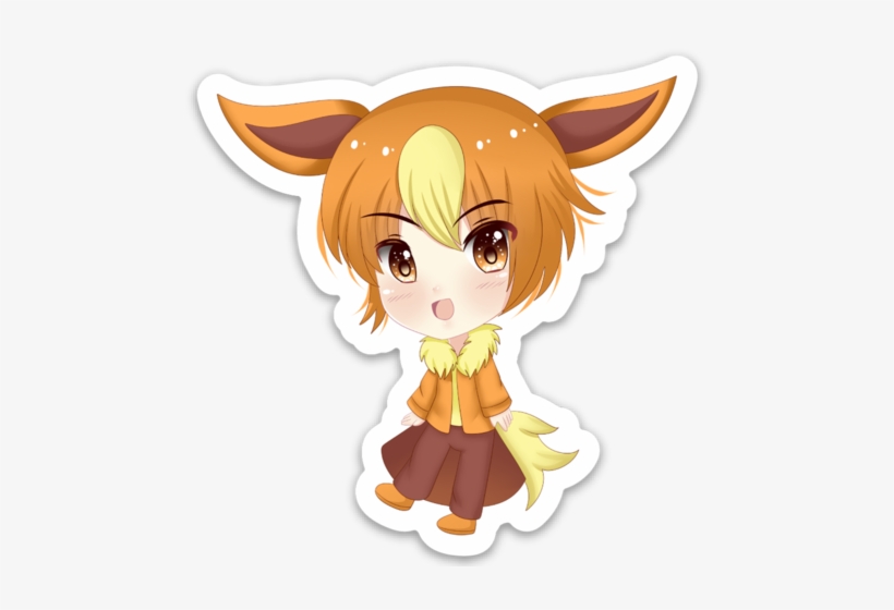 Flareon Boi 3" X 3" Vinyl Sticker - Badge, transparent png