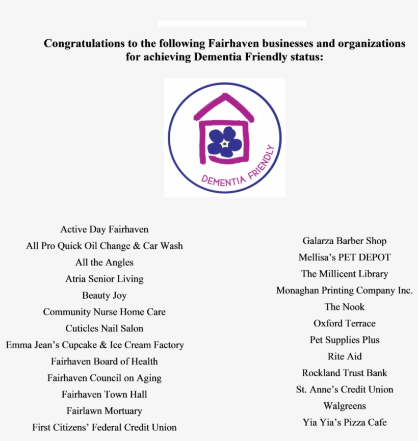 Dementia Friendly Businesses And Organizations Fairhaven - Community Nurse, transparent png