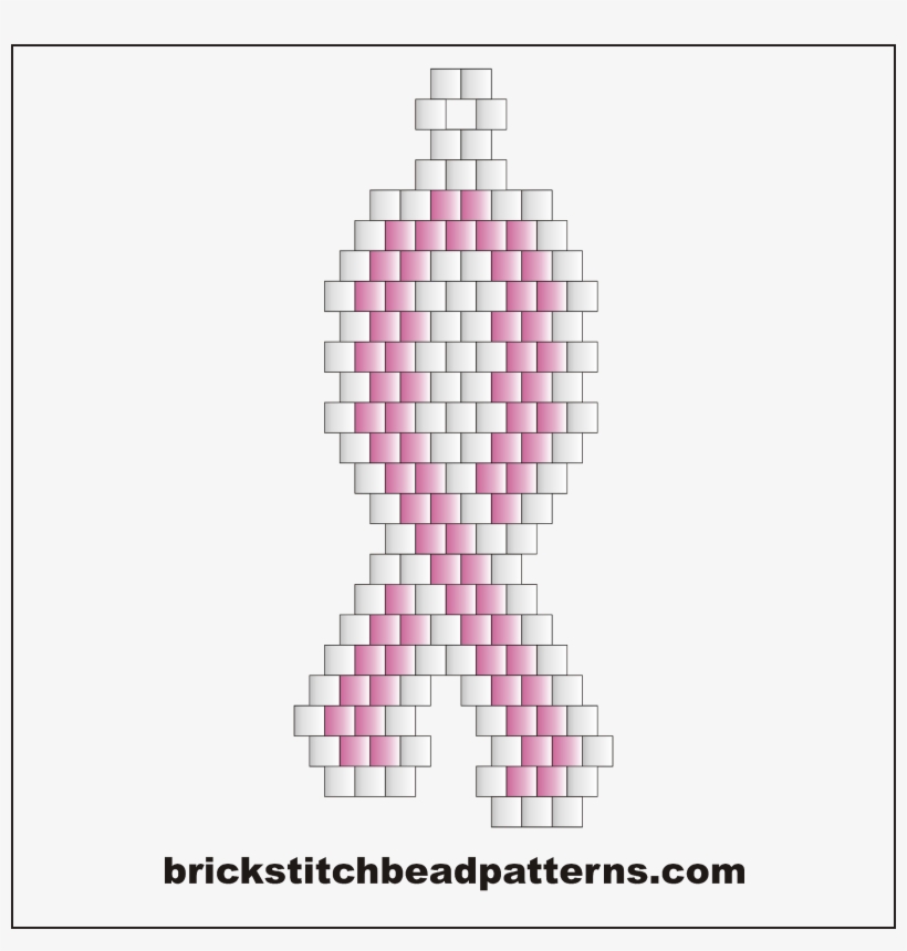 Click For A Larger Image Of The Small Pink Ribbon Brick - Brick Stitch ...