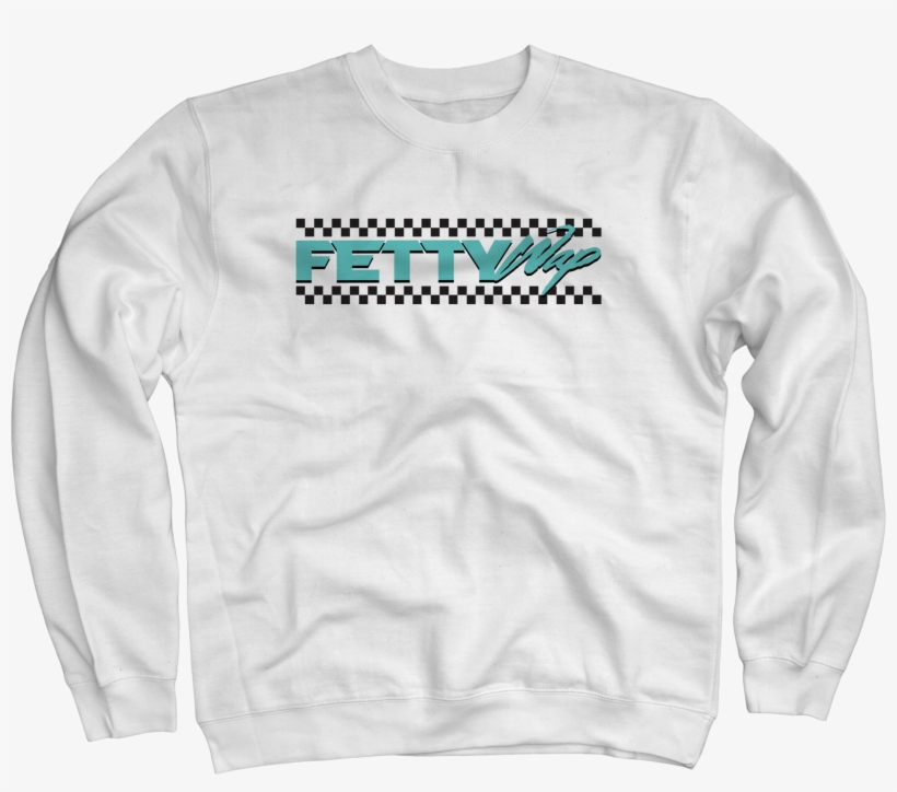 Checkered White Crewneck Sweatshirt - Crew Neck, transparent png