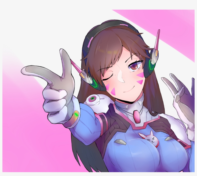 Overwatch Pink Mammal Anime Cartoon Purple Vertebrate - D.va, transparent png