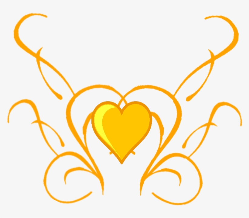 Golden Swirls/heart Cutie Mark By Darkbellnight On - Vine Clip Art, transparent png