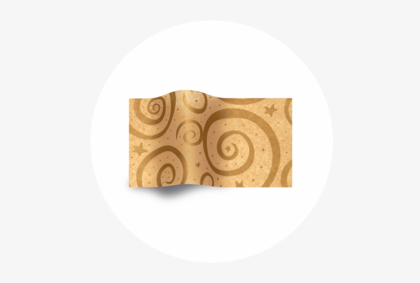 Precious Metals - Gold Swirls On Kraft Stock Design Tissue Paper (a), transparent png