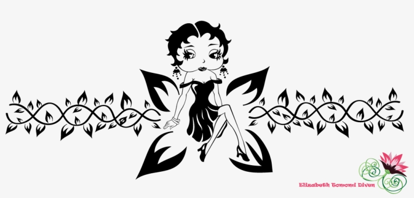 Betty Boop And Butterfly Tattoo Design - Betty Boop Tribal Tattoo, transparent png