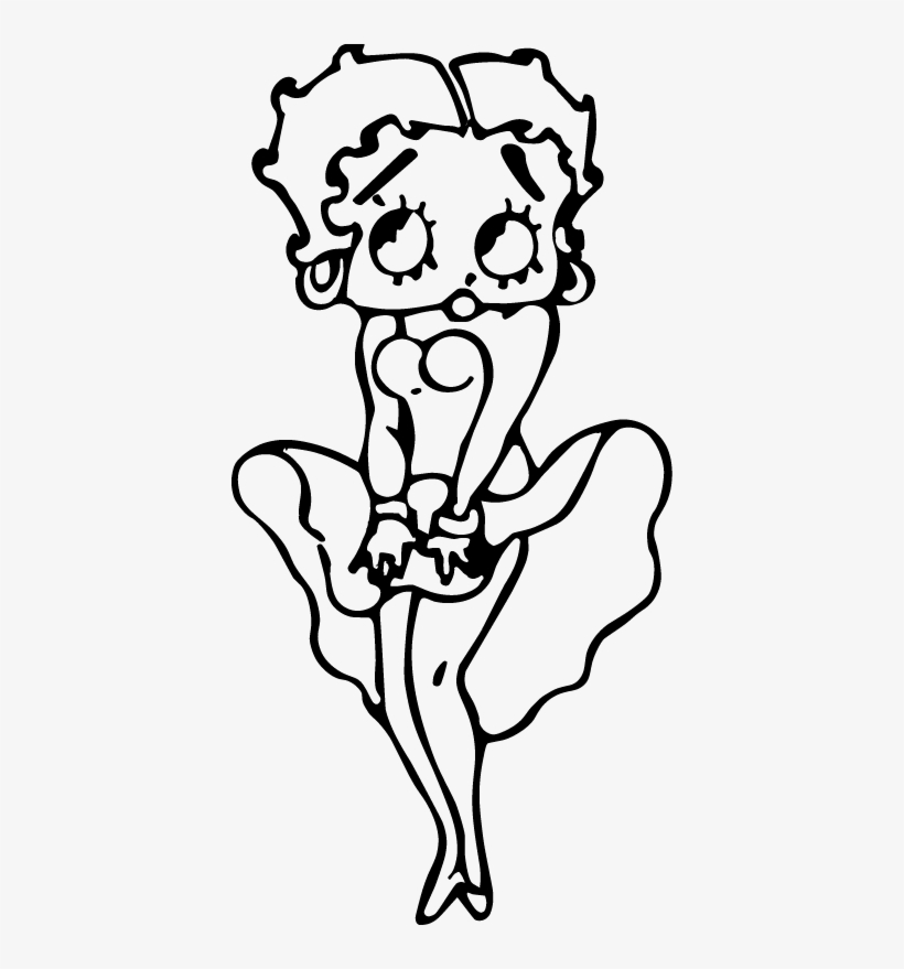 Drawing Betty Boop 137 - Betty Boop In Black And White, transparent png