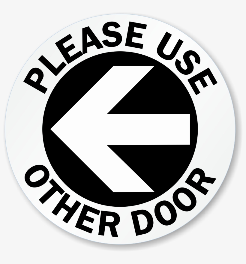 Please Use Other Door Left Arrow Decal - Don't Tread On Me Throw Blanket, transparent png