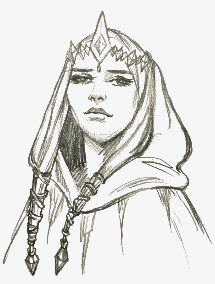 Clipart - Line Art Elf, transparent png