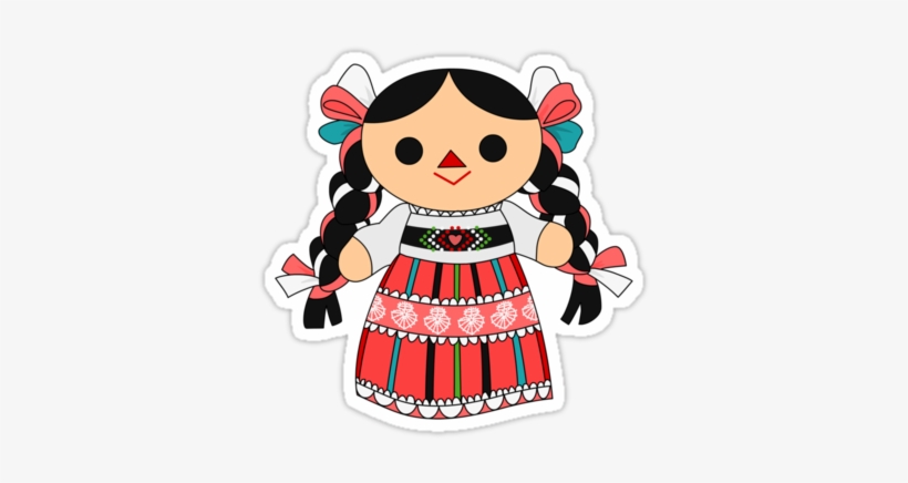 Mexican People Png Jpg Free Library - Mexican Doll Coloring Page, transparent png