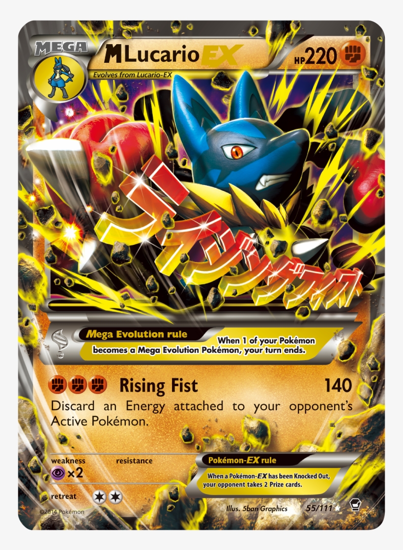 Containing More Than 110 New Cards, Xy Furious Firsts - Mega Lucario Card, transparent png