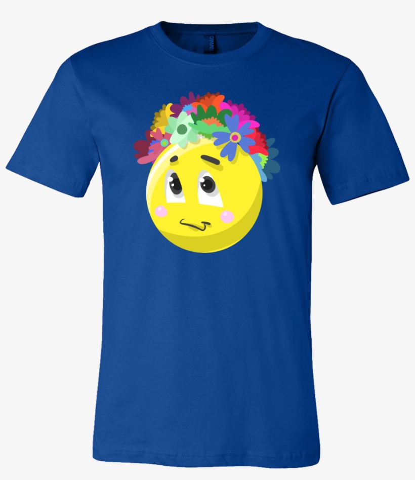 Emoji Flower Cute Face Emojis Flowery Crown T Shirt - Boo Y All Shirt, transparent png