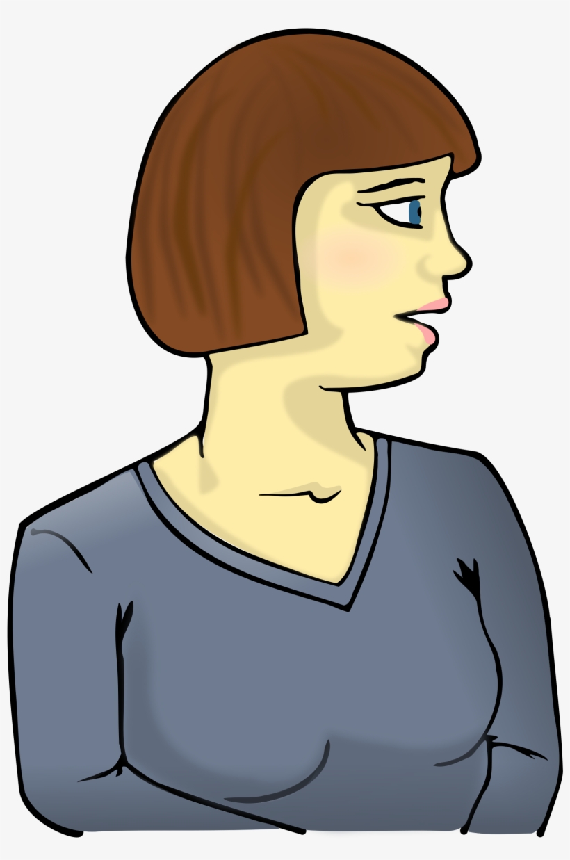 Picture Black And White Person Looking Clipart - Girl Looking Sideways Png, transparent png