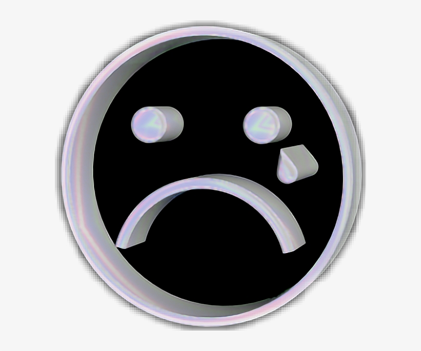 Sad Sc Snapchat Sticker Emoji Face Tumblr Holo - Research, transparent png