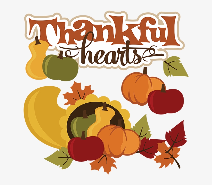 Thankful Hearts Thanksgiving File Files For Scrapbooking - Cute Cornucopia Clipart, transparent png