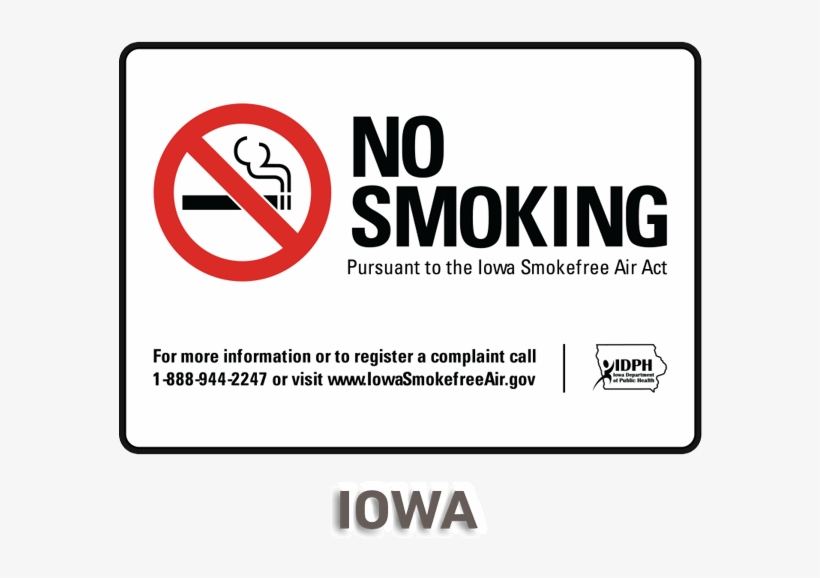Iowa No Smoking Sign - No Smoking In Room, transparent png