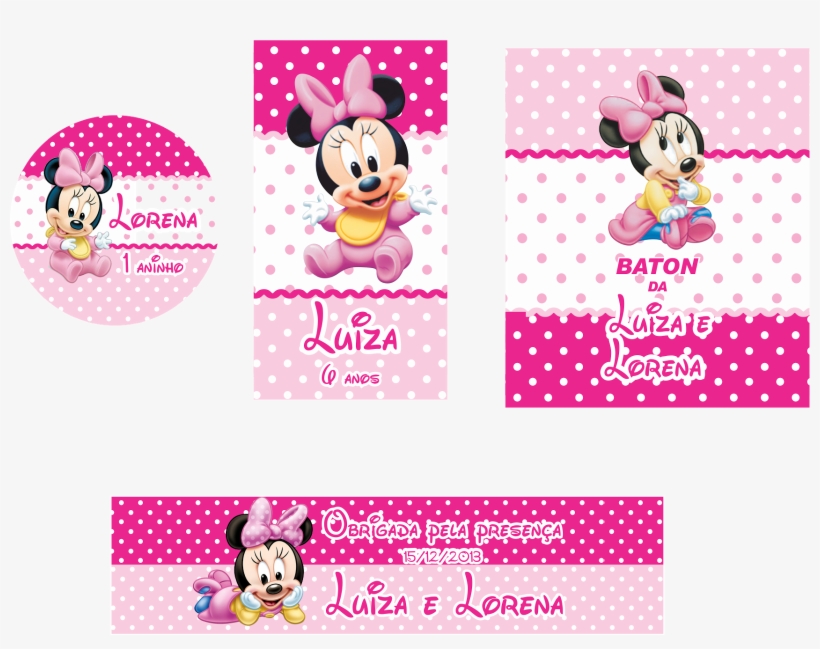 Mariana Kit Personalizado Minnie Rosa Baby Bella - Disney Minnie (first Birthday) Luncheon Napkin, transparent png