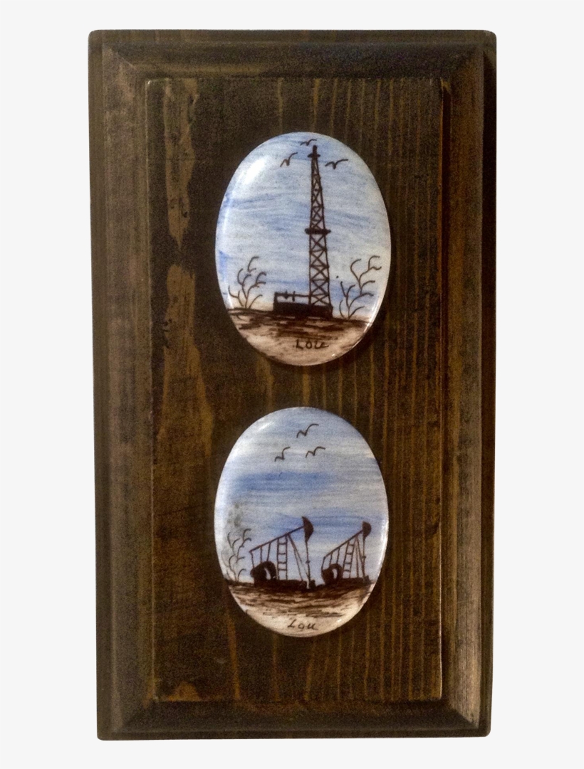 Small Painting Of Oil Well And Pump Stations Painted - Painting, transparent png