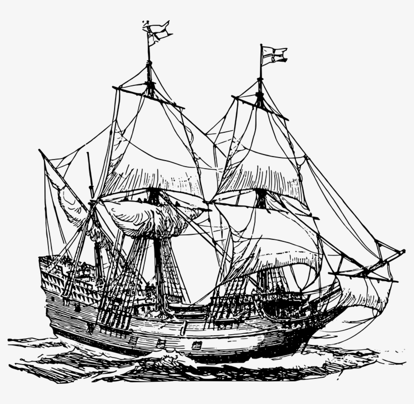 Related Image Inktober Travel Pinterest Sailing Ships - Ship Drawing Black And White, transparent png