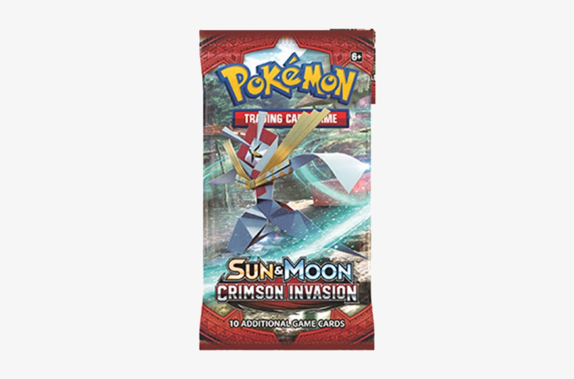 Sun And Moon Crimson Invasion Single Booster Pack - Pokemon Crimson Invasion Booster Pack, transparent png