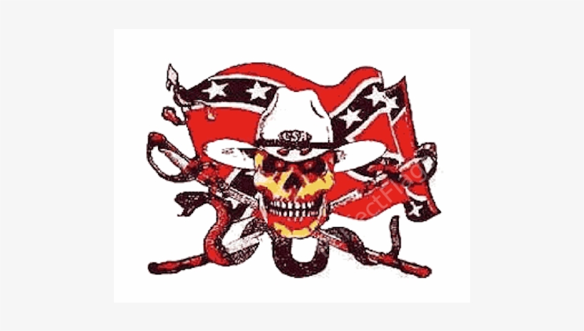 Skull Confederate Snake Crossbone - Confederate Skull Flag, transparent png