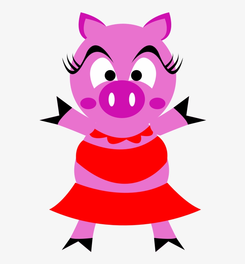 Clipart - Madame Pig - Make Me Squeal Sexy Pink Girl Pig 1 25 Magnet Funny, transparent png