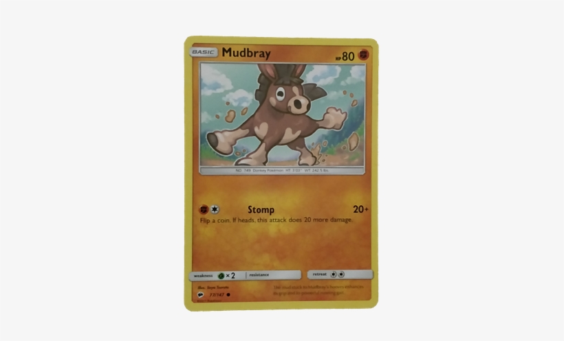 1-mudbray - Carte Pokémon 77/147 Tiboudet 80 Pv, transparent png