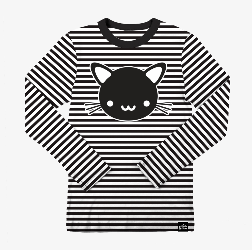 Kawaii Cat Striped T-shirt - Guess Jeans X Asap Rocky T Shirt, transparent png