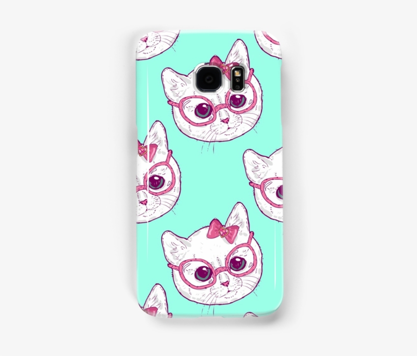 Kawaii Kitty With Glasses By Uchakina - Cartoon, transparent png