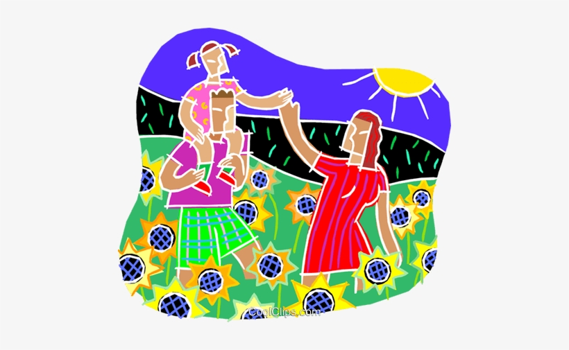 Family Walking Through A Field Of Flowers Royalty Free - Hacian Las Culturas Prehispanicas Para Cuidan, transparent png