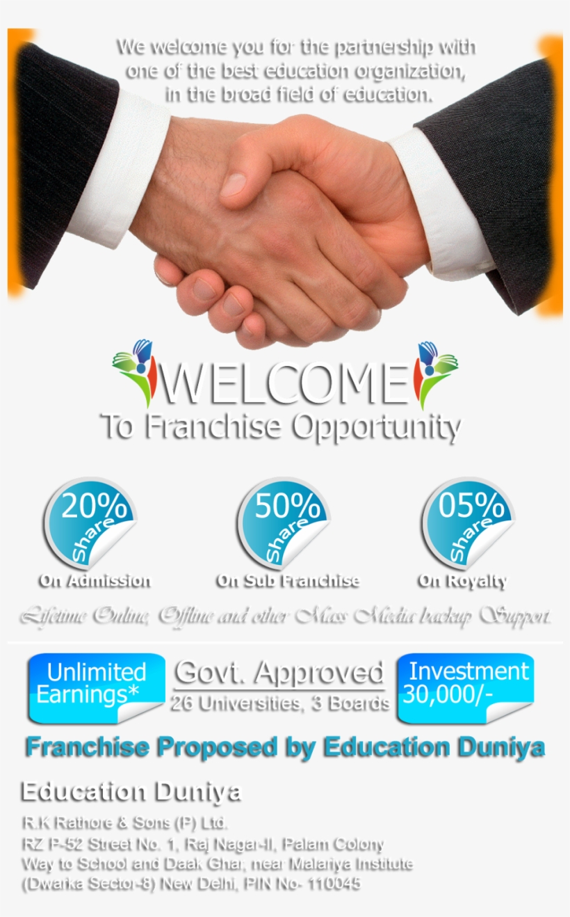 Experience In Education Sector Would Be Preferred, - Hand Shake, transparent png