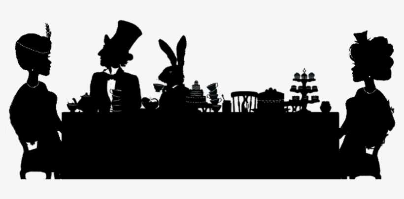 Mad Tea Party White Black, transparent png