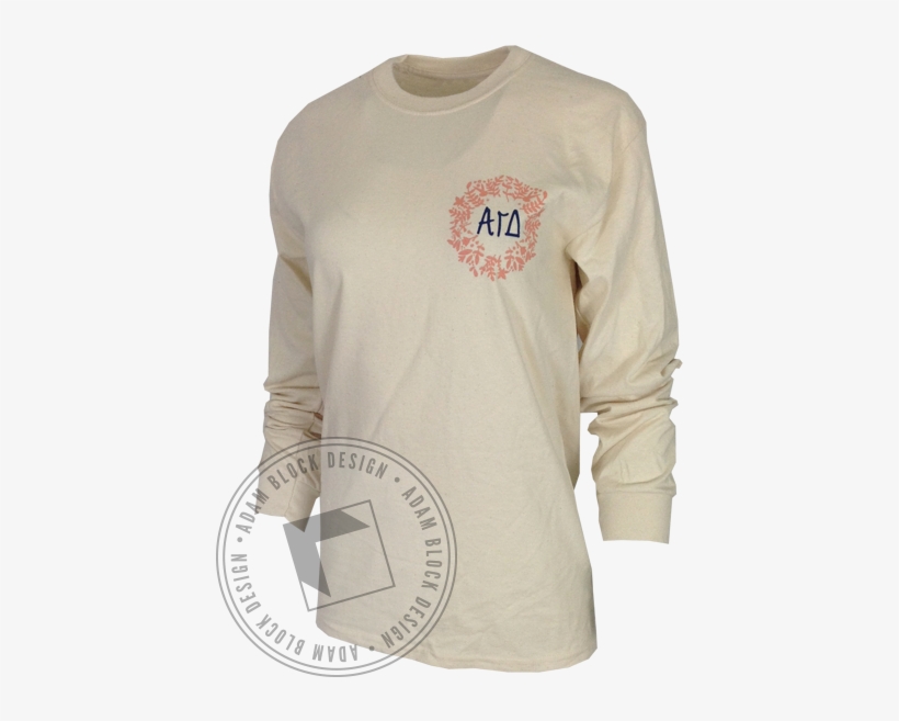 Alpha Gamma Delta Floral Longsleeve - Crew Neck Sweatshirt Sorority, transparent png