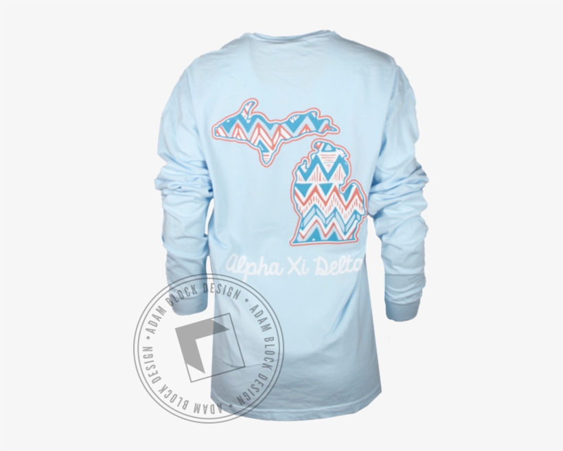Alpha Xi Delta Chevron Longsleeve Shirt - Long-sleeved T-shirt, transparent png