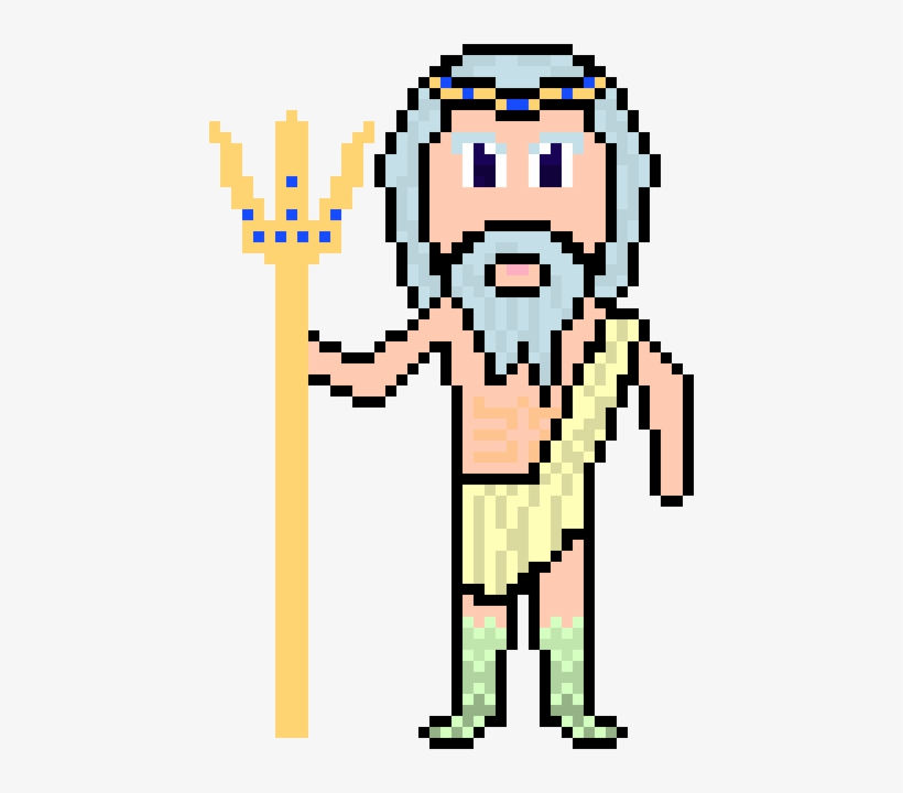 Poseidon - Pixel Art, transparent png