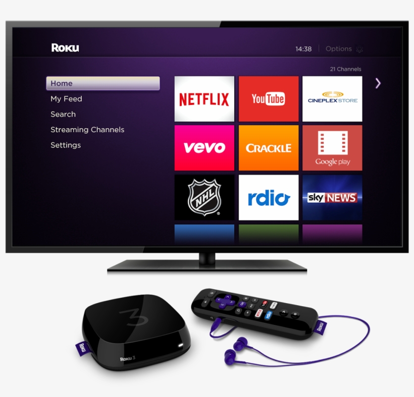 So, When I Reviewed The Roku Tv The Other Day I Barely - Roku 3 - 1080p - Wi-fi - Black, transparent png