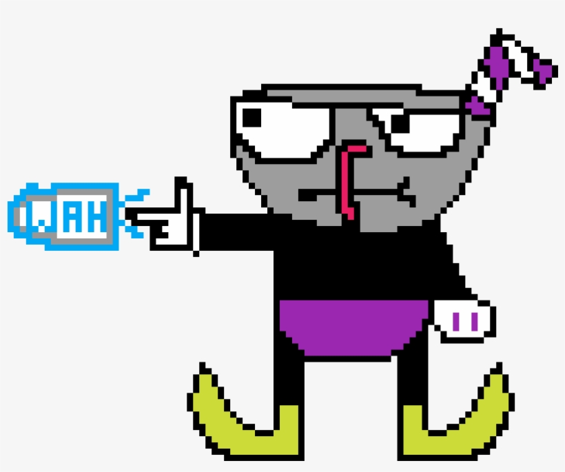 Waluigi, In The Style Of Cuphead - Waluigi Pixel Art, transparent png