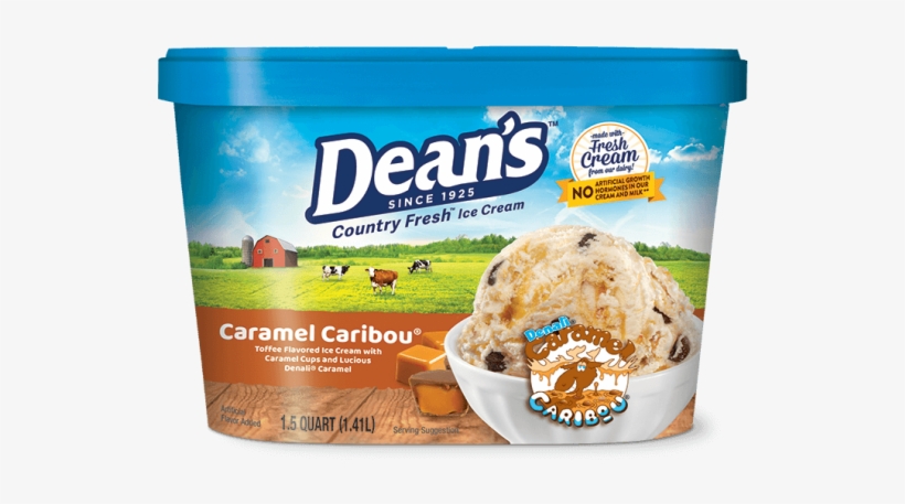 Dean's Premium Caramel Caribou Ice Cream - Sea Salt Caramel Cheesecake Ice Cream, transparent png