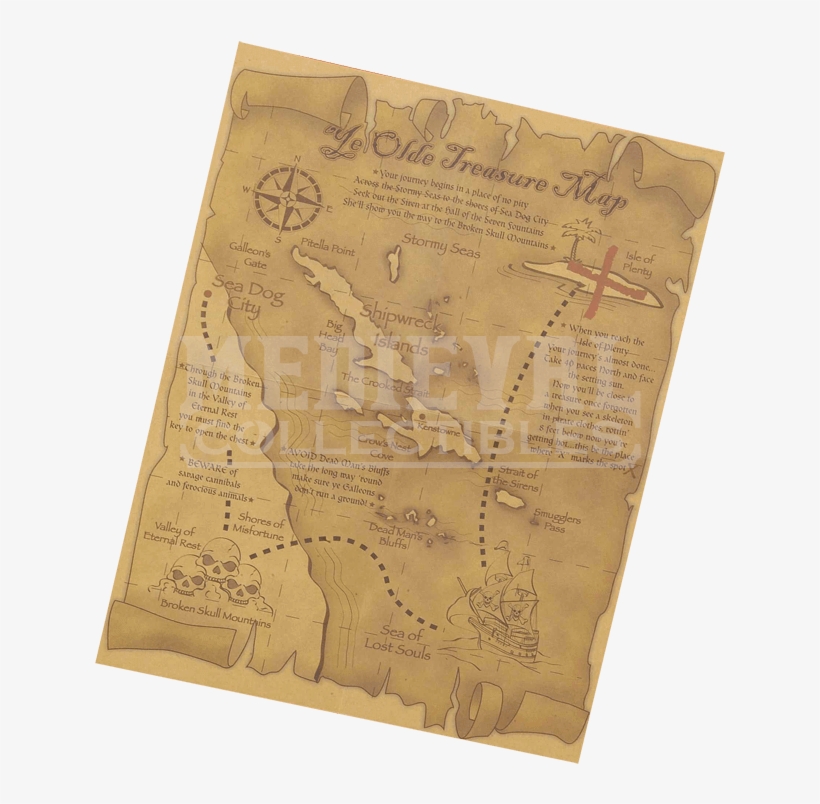 Pirates Treasure Map, transparent png