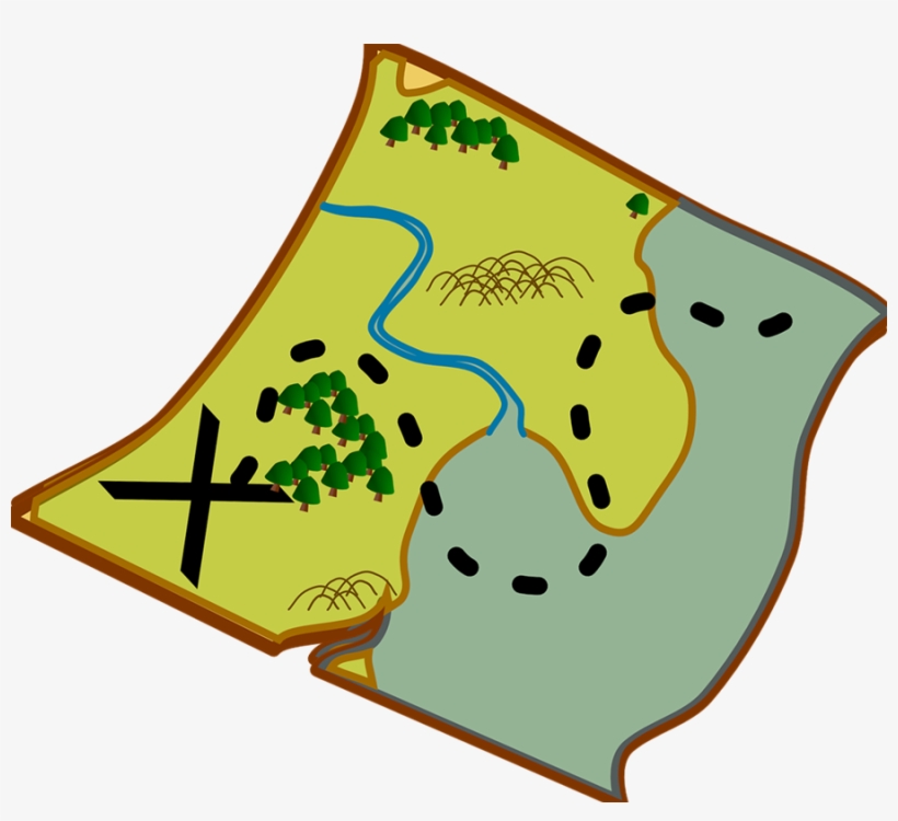 How To Draw A Treasure Map, Pirates Map - Clip Art, transparent png