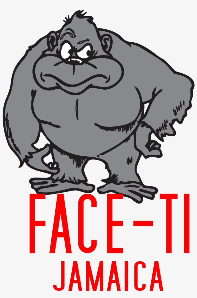 Face-ti Jamaica - Gorilla Clip Art, transparent png